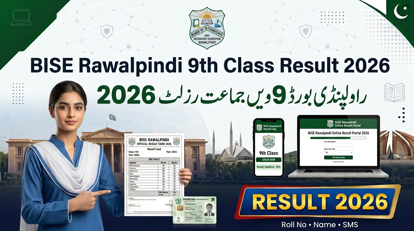 BISE Rawalpindi 9th Class Result 2026 By Name, Roll Number