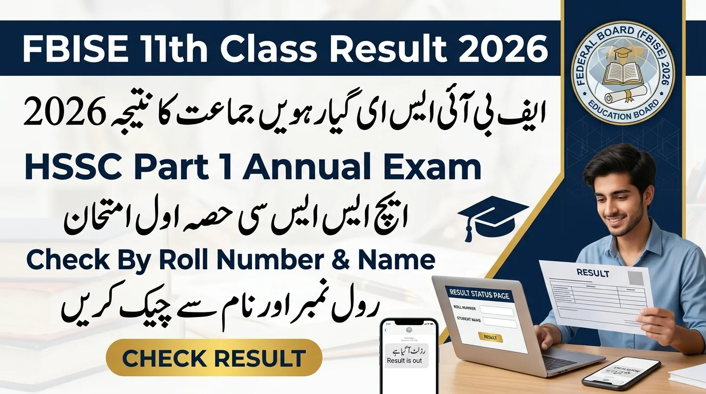 FBISE 11th Class HSSC Part 1 Result 2026