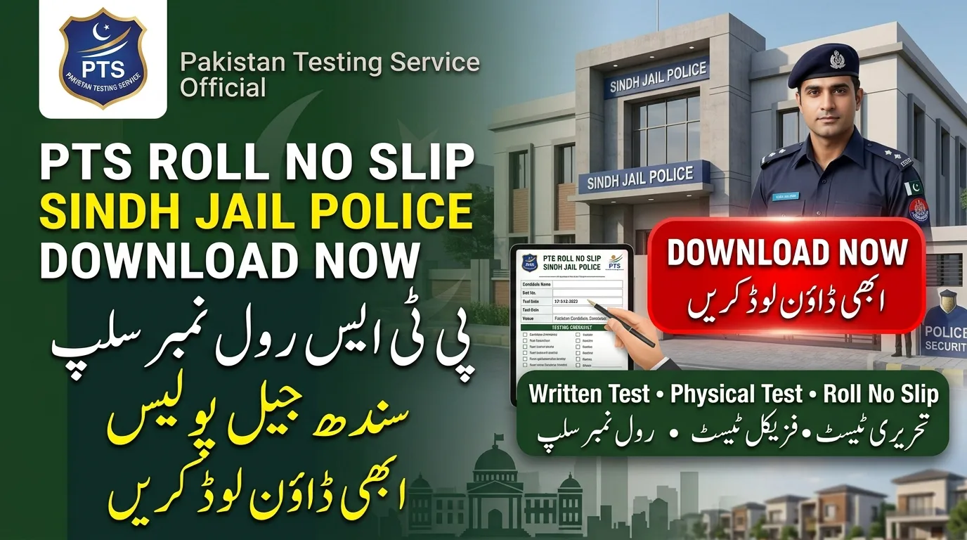 PTS Roll No Slip Sindh Jail Police Written Test