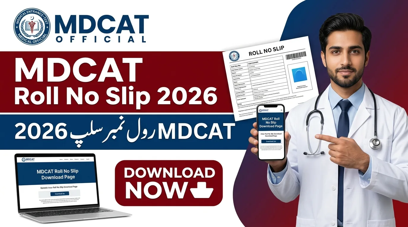 MDCAT Roll No Slip 2026 PMDC MDCAT Admit Card Download