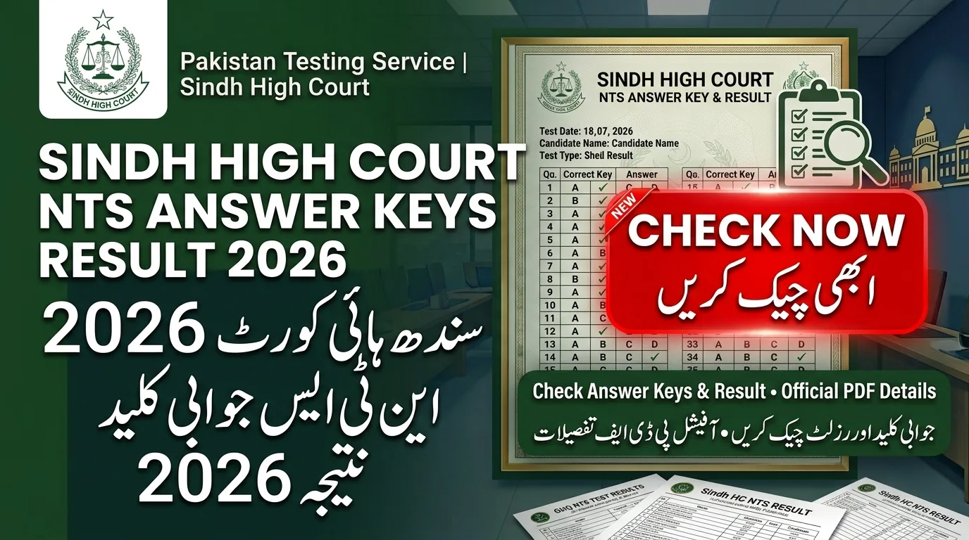 Sindh High Court NTS Answer Keys Result