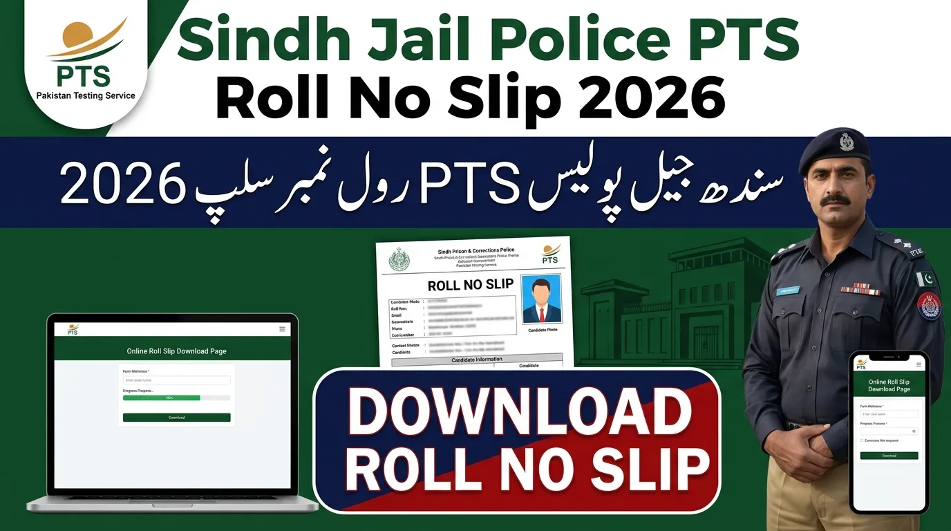 Sindh Jail Police PTS Roll No Slip Physical & Written Test